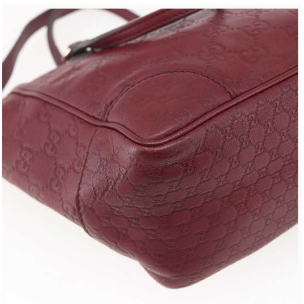 GUCCI Microguccissima Bree Tote Bordeaux Red Leather Handbag Authenticated - Picture 9 of 16